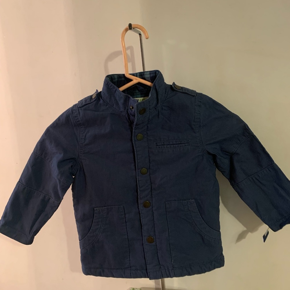 Genuine Kids From Oshkosh Boys Plaid Flannel Lined Jacket Coat Blue Size…